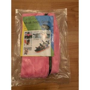 Genova Big Kids/Adult Fleece Mask Neck Gaiter Pink/Black Winter